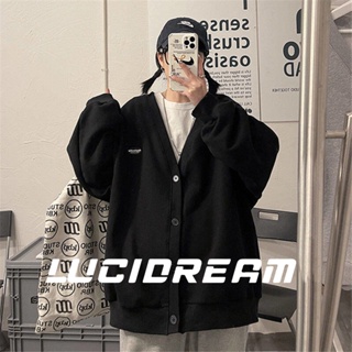 LUCIDREAM เสื้อกันหนาว เสื้อแขนยาว เสื้อกันหนาว ผู้หญิง 2022สินค้ามาใหม่ วินเทจ  Oversize เกาหลี ใส่สบายๆ ทรงหลวม สไตล์สปอร์ต HFKS44Z22102408