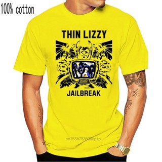 [COD]ใหม่ เสื้อยืดลําลอง แขนสั้น คอกลม พิมพ์ลาย Lizzy Jailbreak Phil Lynott Gary Moore Hard Rock สีเทาอ่อน สําหรับผู้ชาย