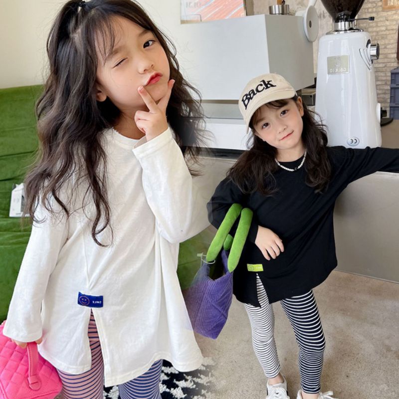 [Y D]089 พร้อมส่ง เสื้อยืดแขนยาวสำหรับเด็กผู้หญิง