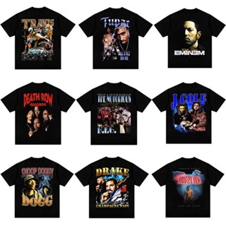 เสื้อคู่ แร็ปเปอร์ทีวิส สกอตต์ ทูพัค 2pac Eminem Biggie Smalls J โคล สนูป ด็อกกี้ ด็อกกี้ เดรก แอสแอก ร็อคกี้ ท็อป หลายภ