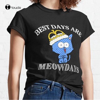 เสื้อคู่ Camiseta clásica de algodón Unisex, camisa de los mejores días son Meowdays 7, S-5XL