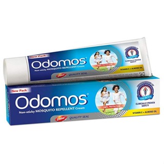 ครีมทากันยุงออร์แกนิค Dabur Odomos สำหรับเด็กและผู้ใหญ่  (50 และ 100 กรัม) กล่องสีฟ้า -- Odomos - Repellent Cream - Blue