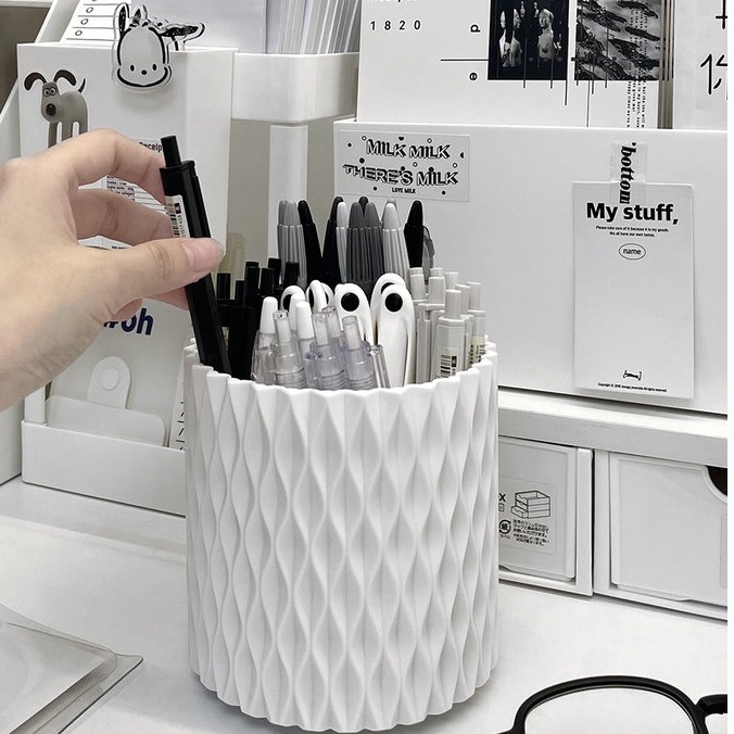 Ohaya กล่องเก็บแปรงแต่งหน้า ปากกา เครื่องเขียน อเนกประสงค์ หมุนได้ - รูปที่ 4