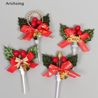 &lt;Arichsing&gt; ท็อปเปอร์ตกแต่งเค้ก ลาย Merry Christmas สําหรับปาร์ตี้วันเกิด ต้นคริสต์มาส