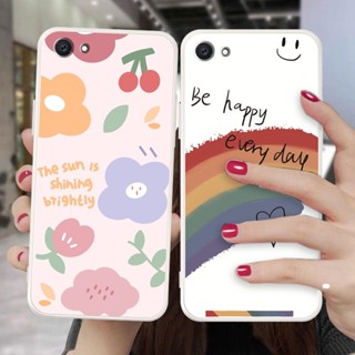 Softcase VIVO 1808 1812 Y81 ป้องกันการแตกร้าว เคส TPU คุณภาพสูง ป้องกันเต็มรูปแบบ ซิลิคอน สีขาว เคสยาง สายรุ้ง