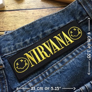 Nirvana วงดนตรี ร็อค เฮฟวี่เมทัล พังค์ ตัวรีดแบบปัก อาร์มปัก ตัวรีดติดเสื้อ ตัวรีด ติดกระเป๋า ติดหมวก ติดแจ๊คเก็ต Roc...