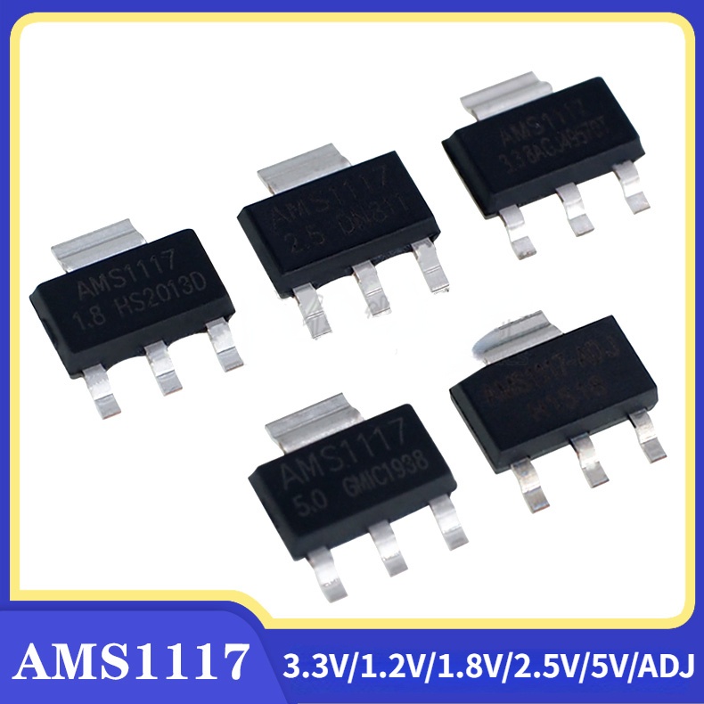 ชิปวงจรรวมควบคุมแรงดันไฟฟ้า Ams1117-1.5 1.8 3.3V 5.0V ADJ Patch SOT-223