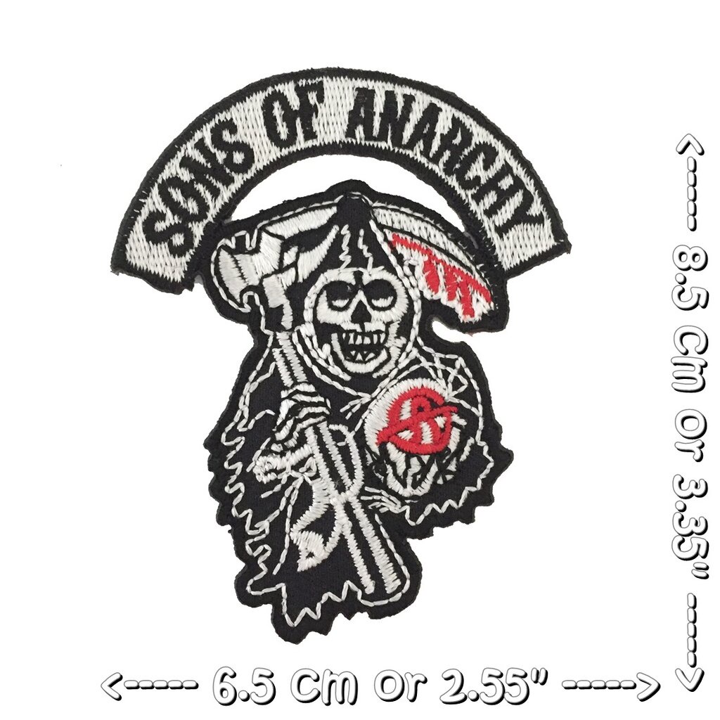 Sons Of Anarchy รีฟเปอร์ ตัวรีดติดเสื้อ อาร์มรีด อาร์มปัก ตกแต่งเสื้อผ้า หมวก กระเป๋า แจ๊คเก็ตยีนส์ Dark Embroidered ...