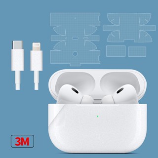 สติกเกอร์ฟิล์มใส กันรอยหน้าจอ 3M สีมาการอง สําหรับ AirPods Pro 2 2nd Generation