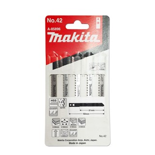 No.42  A-85896 Makita ใบจิ๊กซอ M-Type  HCS สำหรับตัดตรง แผ่นไม้ MDF พลาสติก 2-50 MM (5 ใบ/แพ็ค)