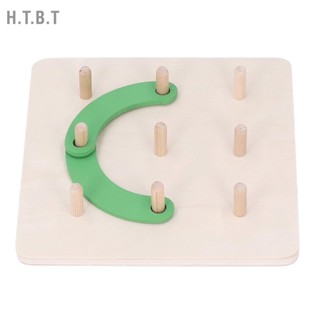 H.T.B.T Wooden Educational Stacking Blocks Toy Children Shape Color Sorting Pegboard Activity Board Puzzle