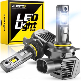 Auxito M5S หลอดไฟหน้า LED 120W 22000 LM 9012 HIR2 9012 6500K สว่าง 600% ไม่เป็นขั้ว สีขาว แบบเปลี่ยน 2 ชิ้น