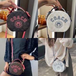 ของแท้100%สินค้าพร้อมส่ง Coach Canteen Crossbody In Signature Canvas With Varsity Motif CB870