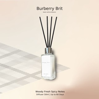 ก้านหอม ปรับอากาศ Diffuser กลิ่น Burberry Brit Sweet Vanilla &amp; Balsamic 50ml ฟรี!! ก้านไม้fiber (ไม่มีกล่อง)(no box)