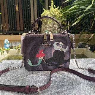 ใหม่ๆๆสีม่วง Disney NEW  COACH  DISNEY X COACH BOX CROSSBODY WITH URSULA MOTIF