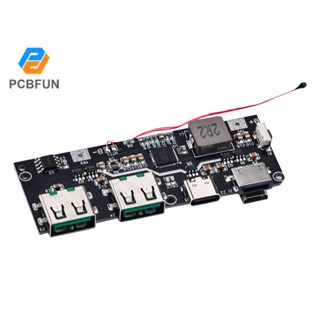 Pcbfun QC4.0 QC3.0 โมดูลพาวเวอร์แบงก์ ชาร์จ USB 5V 4.5A 22.5W Micro Type-c USB 18650