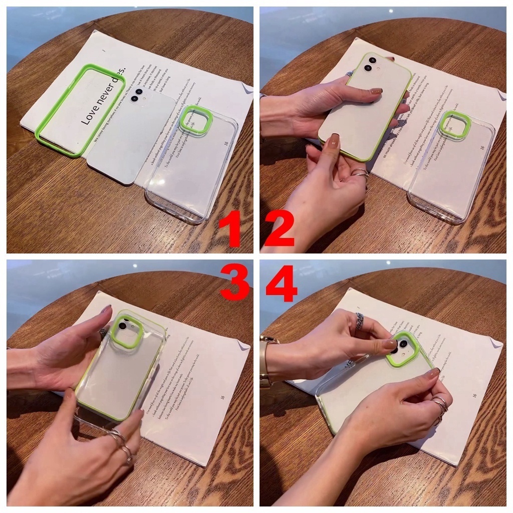 ชุดการ์ดโปร่งใส bell cat ลูกแมว bownot หุ่นยนต์เคสโทรศัพท์สําหรับ iphone 16 17 air 15 6s 7 8 plus XR 11 12 14 13 pro max 2 ใน 1 drop resistance Thicken - รูปที่ 2