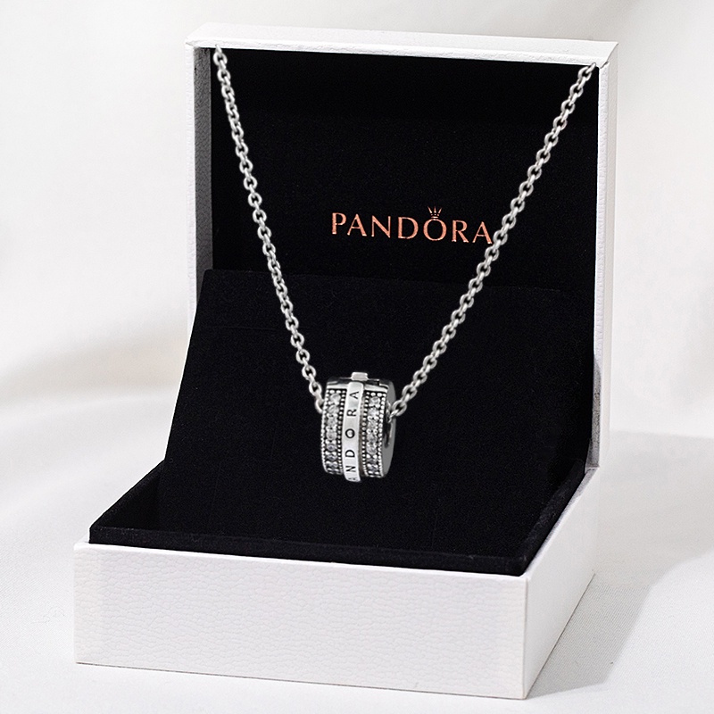Pandora สร้อยคอโซ่เงิน 925 ของขวัญ สําหรับผู้หญิง ZT1020 x1027