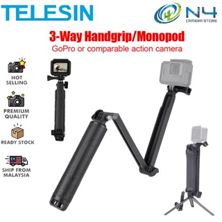 Telesin ขาตั้งกล้องเซลฟี่ 3 ทาง กันน้ํา สําหรับ GoPro 11 10 9 Insta360 Osmo Action