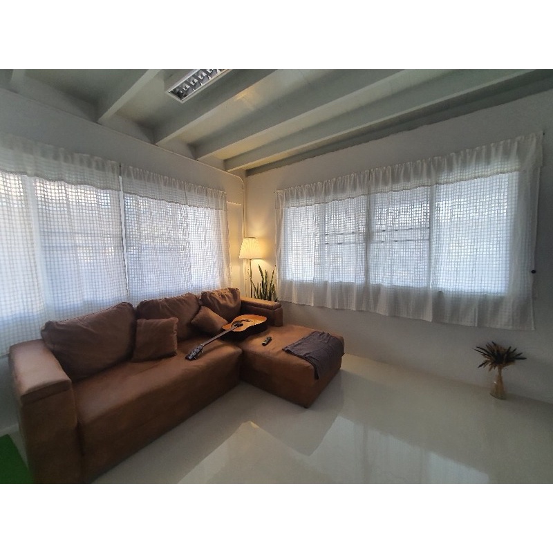 แนะนำ ผ้าม่าน ผ้าม่านหน้าต่างผ้าตารางสีขาวนวล แบบมีระบายถักโครเชต์เล็กงาน Handmade พร้อมที่ผูกม่าน ราคาพิเศษ มีเก็บเงินปลายทาง