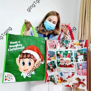 (ส่งฟรีEMS พร้อมส่งในไทย) กระเป๋าไนล่อน Shopping Bag ลาย Naughty Christmas (ของแท้)