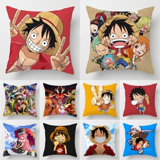 ปลอกหมอนอิง ทรงสี่เหลี่ยม พิมพ์ลาย One Piece ขนาด 40x40 ซม. 45x45 ซม. 50x50 ซม. สําหรับตกแต่งบ้าน โซฟา รถยนต์