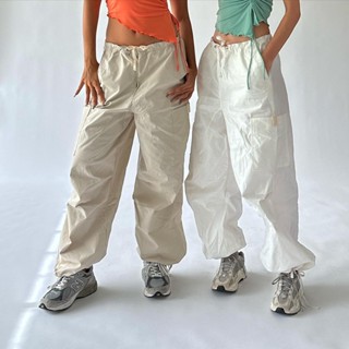 Parachute Cargo Pants | stayslay.bkk (white/cream/gray)