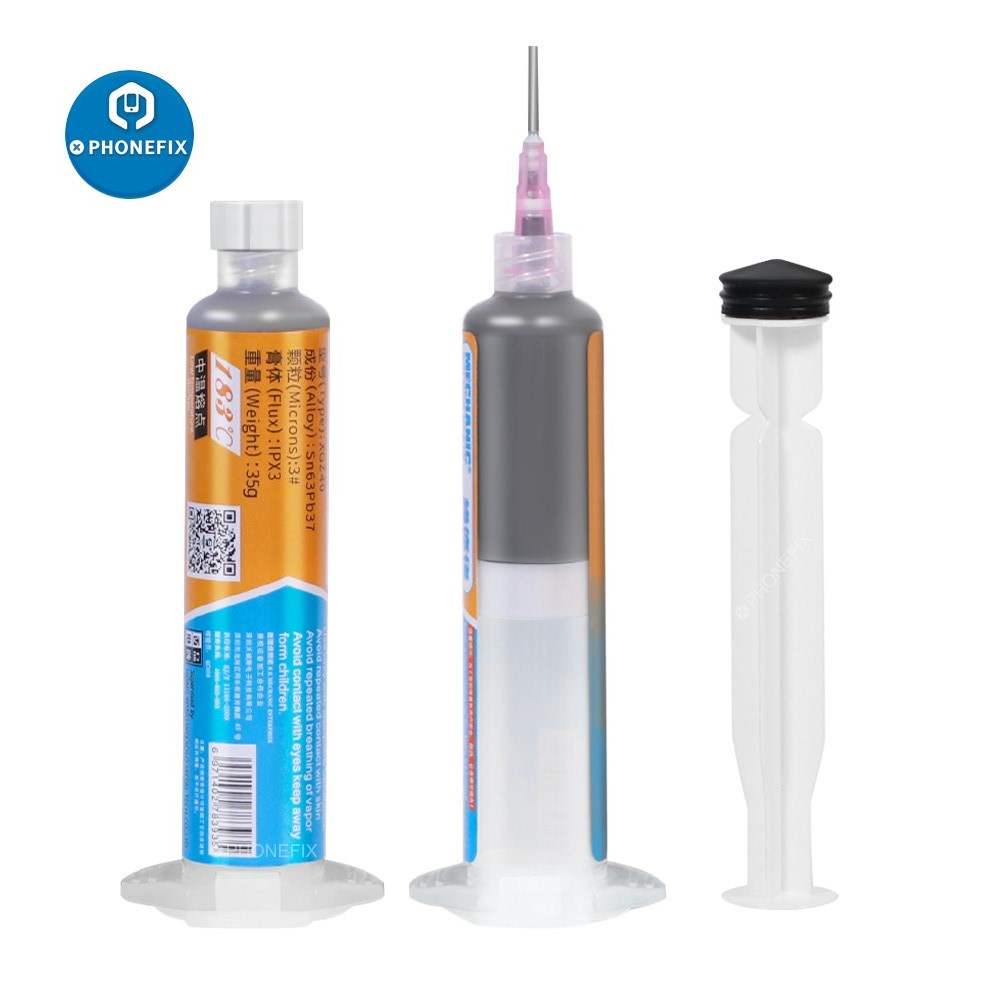 Mechanic 35g Bga Tin Solder Paste Leaded Sn63/pb37 Syringe Liquid Flux