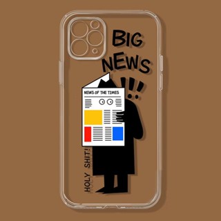 Reading newspapers เคสไอโฟน iPhone 13 11 pro max 12 14 pro case se2020 เคส 8plus 8พลัส cover นิ่ม 7plus TPU Xr Xs X max