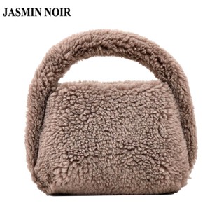 Jasmin NOIR กระเป๋าถือ กระเป๋าสะพายข้าง ขนเฟอร์ เรียบง่าย สําหรับผู้หญิง