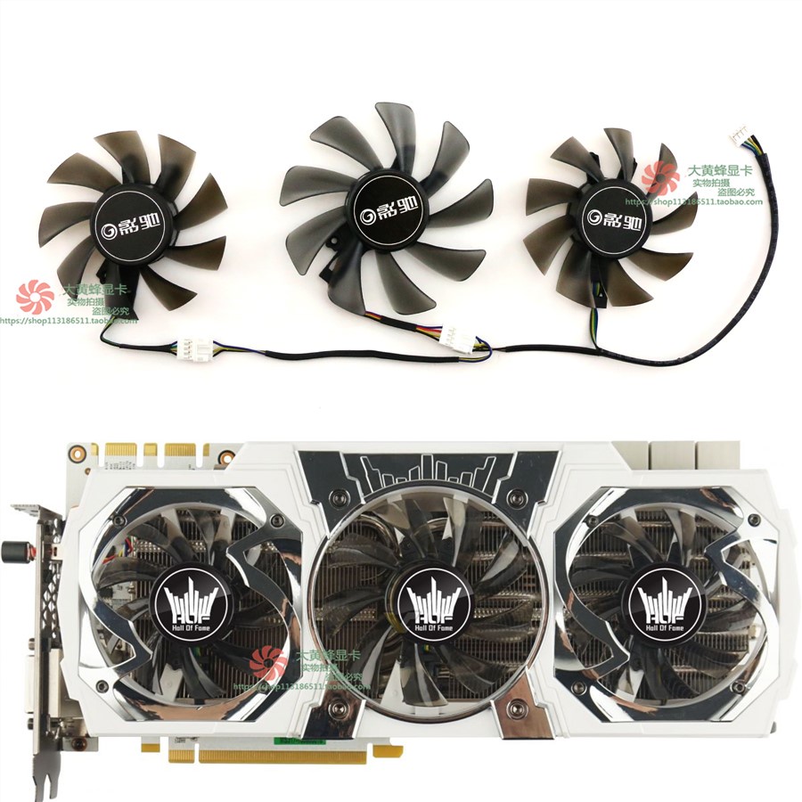 ใหม่ GALAX/GALAX/GALAX980ti 980 970 HOF Hall of Fame พัดลมกราฟิก GA92S2U/GA82S2U