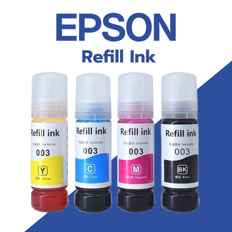 HOT หมึกเติมEpson(เอปสัน)003พรีเมี่ยม สำหรับL3110 L3150 L5190แท้งค์แท้ สีคมชัด ถูกสุด ส่งไวภายใน1วัน ของใหม่ไม่ค้างสต0