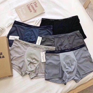 กางเกงในชาย Muji Boxer ระบายอากาศ กางเกงใน มูจิ บ็อกเซอร์ ผ้านิ่ม ใส่สบาย ราคาถูก ของแท้ 100%  [1กล่อง 5ตัว]