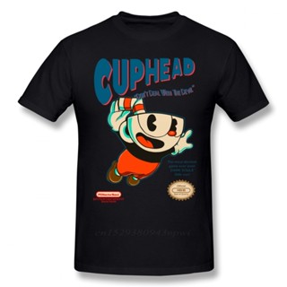 เสื้อยืดผ้าฝ้ายพิมพ์ลายแฟชั่น เสื้อยืดแขนสั้นลําลอง ผ้าฝ้าย 100% พิมพ์ลายกราฟฟิค Cuphead Super Cuphead สําหรับผู้ชาย