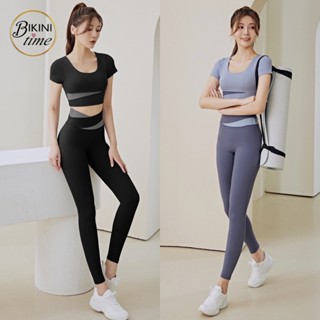 🏖BikiniTime (S-2XL) ขายแยกเสื้อ/กางเกง❤️ SB211 ชุดออกกำลังกายผู้หญิง ขายาว ชุดฟิตเนส โยคะ ชุดเซ็ท เนื้อผ้านุ่ม ยืดตามตัว
