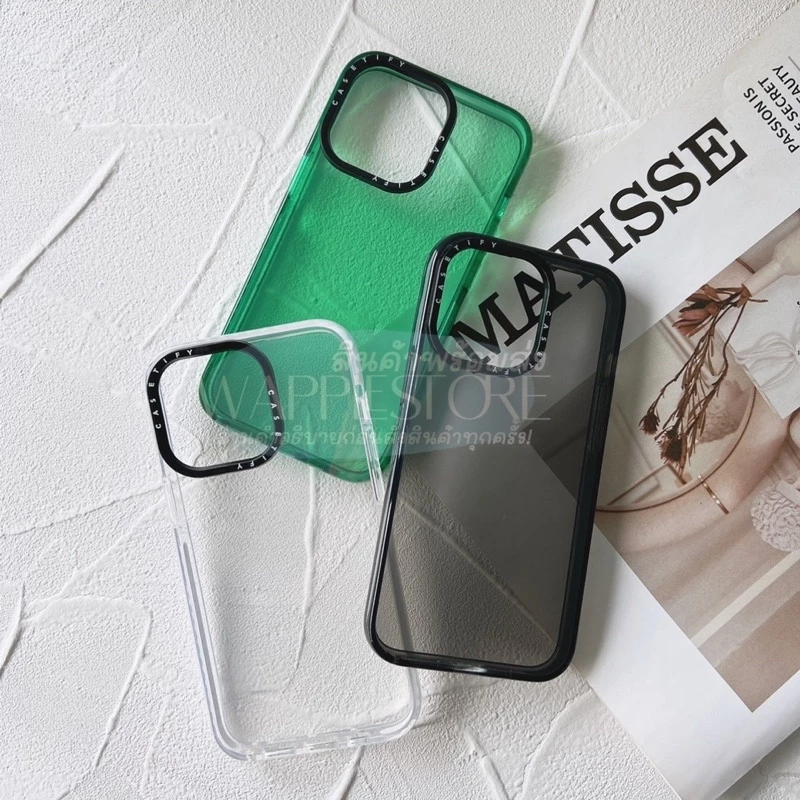 เคสใสขอบปั้มเปอร์สีพึ้น Black & White กันกระแทกขอบทรงตามตัวเครื่อง เคสสำหรับไอโฟน17 17Air 17Pro 17ProMax