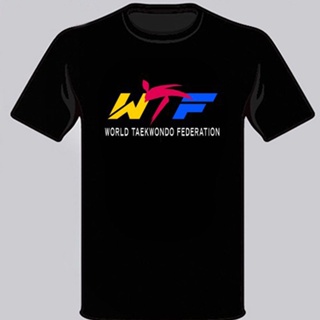 Lsmtx1 เสื้อยืดแขนสั้นลําลอง ผ้าฝ้าย ทรงหลวม พิมพ์ลายสัญลักษณ์เทควันโด Wtf World พลัสไซซ์ สําหรับผู้ชายสามารถปรับแต่งได้