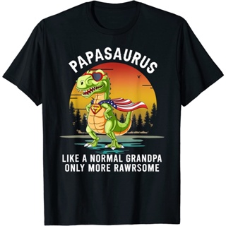 [COD]เสื้อยืด พิมพ์ลาย Papasaurus Like a Normal Grandpa Only More Rawrsome สําหรับผู้ชายS-5XL