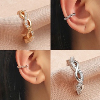 พร้อมส่ง earcuff ต่างหูเกี่ยว ฝังเพชร รุ่นE24