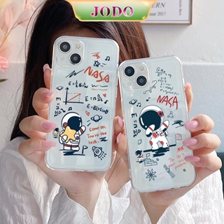 เคสโทรศัพท์มือถือ ซิลิโคนนิ่ม TPU ใส กันกระแทก ลายนักบินอวกาศ JODO สําหรับ iPhone 14 13 12 11 Promax 6 6S 7 8 Plus X XR XSMax SE