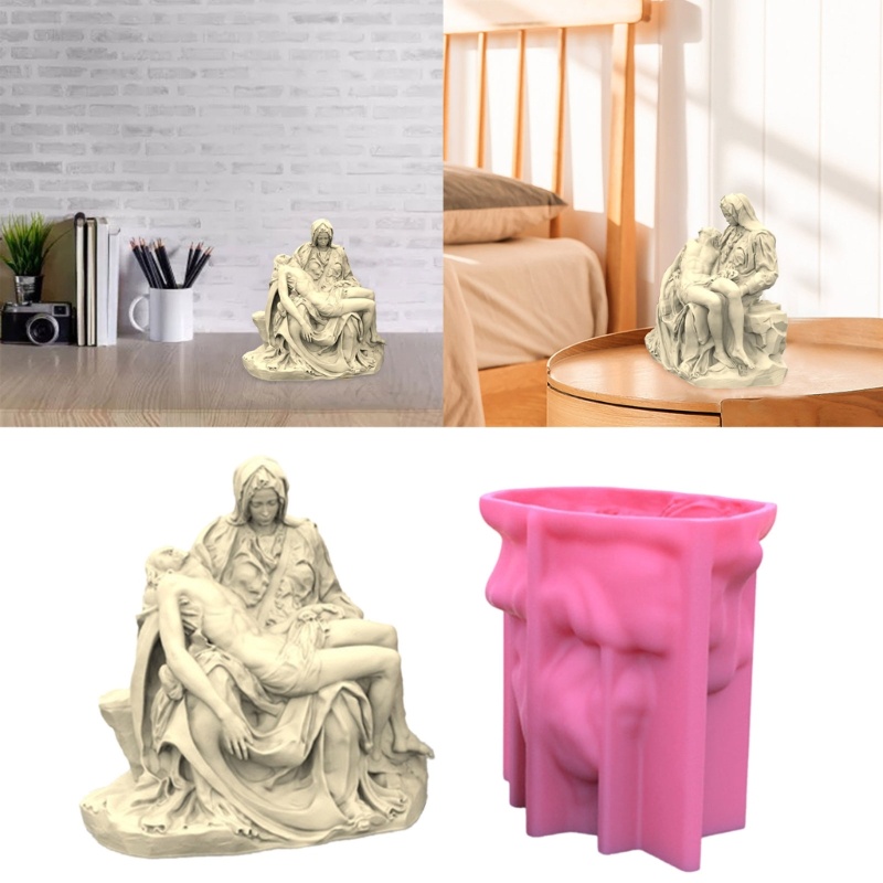 Flgo Pieta ขาตั้งซิลิโคนเครื่องประดับเรซิ่น Mould รูปปั้นเรซิ่นแม่พิมพ์ทําแม่พิมพ์