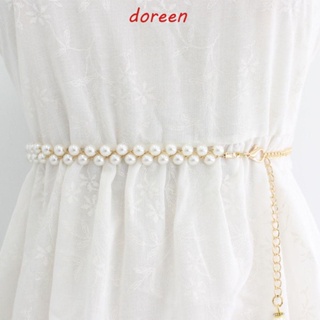 Doreen สายโซ่คล้องเอว ประดับลูกปัดมุก เข้ากับทุกการแต่งกาย อุปกรณ์เสริม สําหรับผู้หญิง