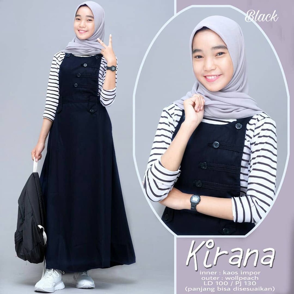 [N Kirana GAMIS SET/KIRANA การตั้งค่า GAMIS ปุ่มที่แตกต่างกัน/แฟชั่นผู้หญิงล่าสุด/เสื้อผ้าผู้หญิง/เสื้อผ้า CASUAL/ชุดเอี๊ยมธรรมดา/ชุดหลวมกบ/ชุดกระโดดชั่วคราว