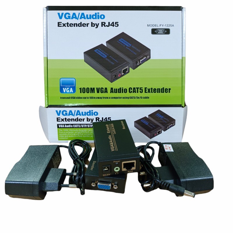 VGA Extender 100Meter Over Cable Lan Cat6 Cat5 พร้อมเสียง
