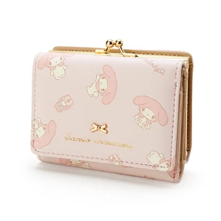 Sanrio HelloKitty mymelody Kuromi Pompom Purin PU ผู้หญิงกระเป๋าสตางค์สั้นซิปหัวเข็มขัดการ์ตูนบุคลิกภาพกระเป๋า