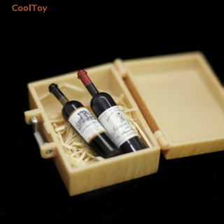 Cooltoy โมเดลขวดไวน์แดงจําลอง ขนาดเล็ก 1:12 อุปกรณ์เสริม สําหรับตกแต่งบ้านตุ๊กตา DIY