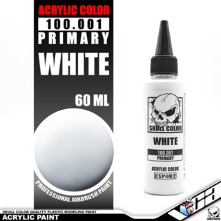 ⭐️ SKULL COLOR 100.001 WHITE ACRYLIC COLOR 60ML PRIMARY PAINT สีอะครีลิกสำหรับพลาสติก โมเดล VCA GUNDAM