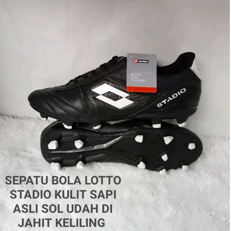 รองเท้าฟุตบอล Lotto Stadio หนังวัวแท้ พื้นเย็บรอบตัว