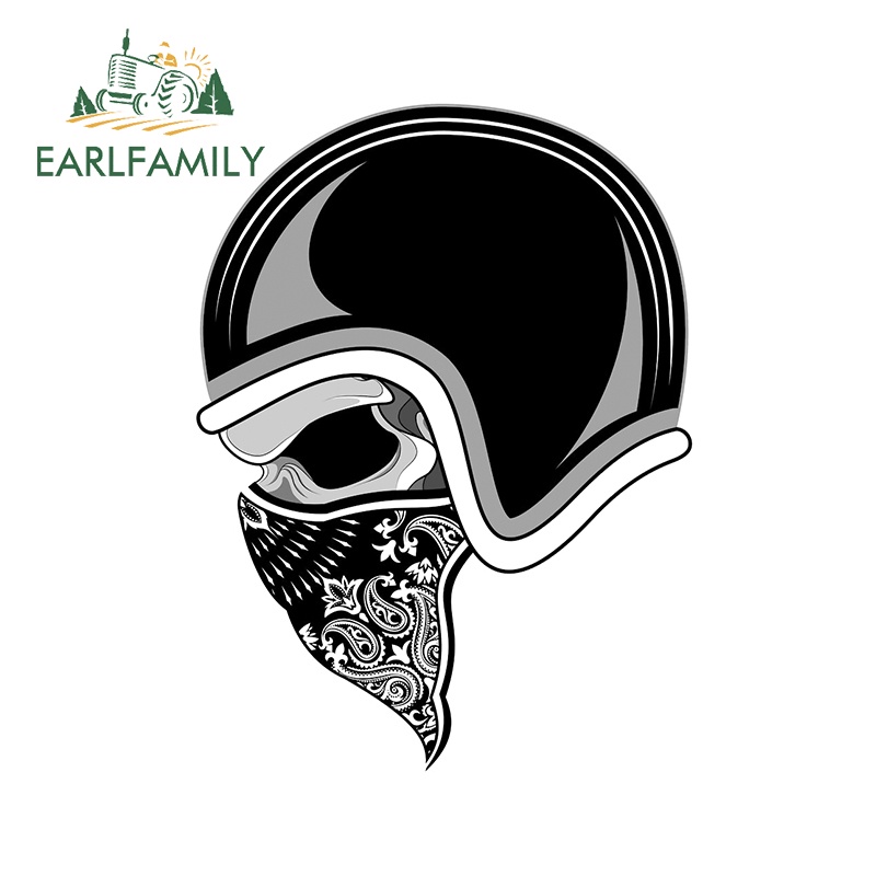 Earlfamily 13 ซม.x 9.8 ซม.สําหรับ Biker Skull สติกเกอร์รถไวนิลกันน้ํา Decal กราฟิกที่กําหนดเองพิมพ์ JDM Assessoires สําหรับรถ