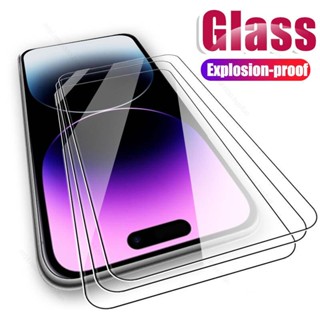 ฟิล์มกระจกนิรภัยกันรอยหน้าจอ HD 9H พรีเมี่ยม สําหรับ iPhone 14 13 12 11 Pro Max Mini Plus Pro Max 6 6s 7 8 Plus SE X Xs XR Max 2022 2020 1-2 ชิ้น